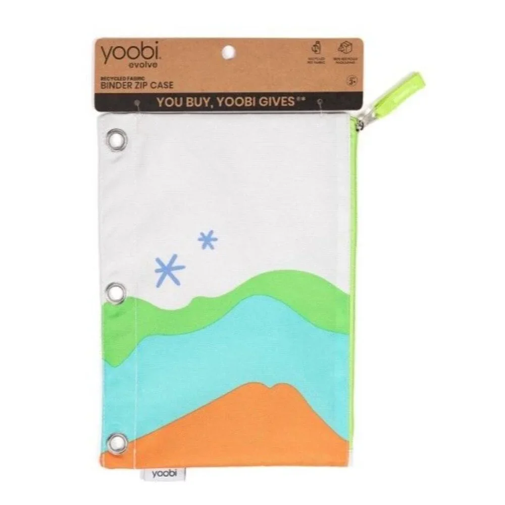 Yoobi Single Zipper Pencil Case Abstract Mountains